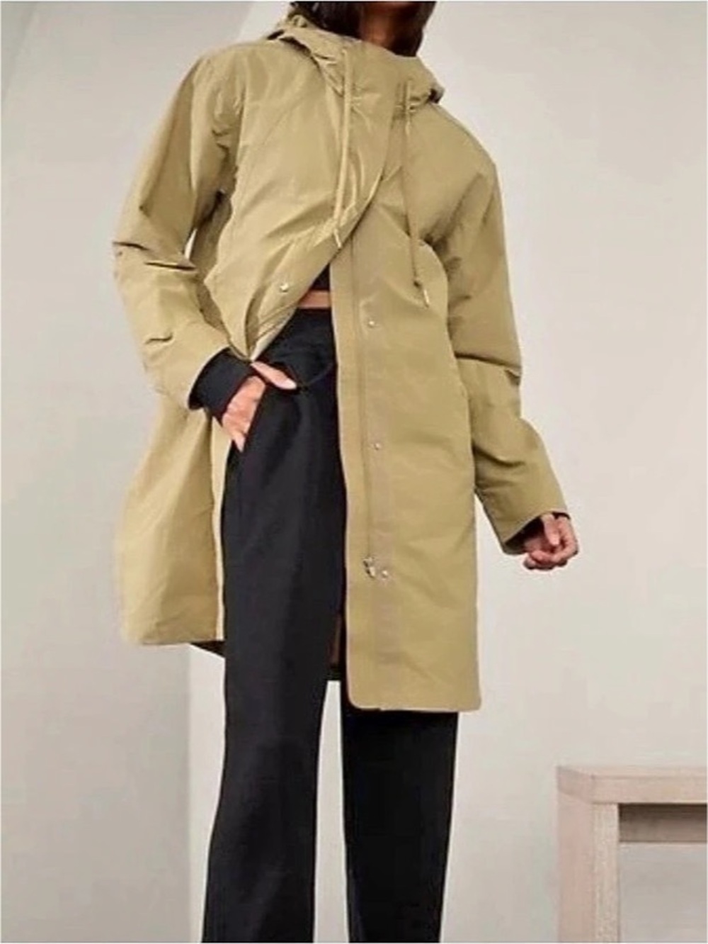 Athleta Everywhere Anorak Hooded Anorak Tan Large NWT